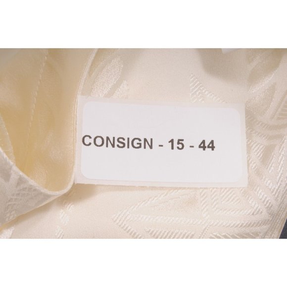 Les Copains Womens Blouse Size 42 Off White Silk Star Rope Padded Shoulder Top - Picture 10 of 10